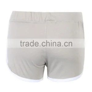 Biking Shorts And Jersey Cotton Polyester Spandex Gray Drawstring Waist Contrast Trims Yoga Short Woman thumbnail-3