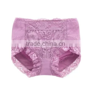 Purple Cheapest 95% Cotton 5% Spandex With Lace Sexy Fancy Woman Underwear thumbnail-1