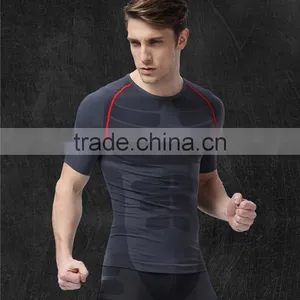 Seamless Gym Apparel Men T-shirt Print Short Sleeves With Comfortable Wicking Fibres Feature From Fujian thumbnail-1