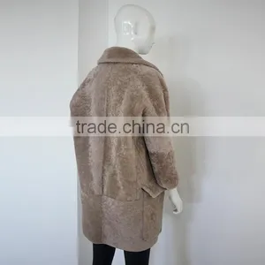 Myfur Genuine Sheep Shearing Fur Coat Pocket Cool-Chic Lady Winter Coat thumbnail-5
