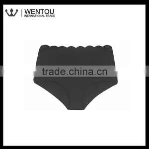 High-Waisted Scalloped Swim Bikini thumbnail-3