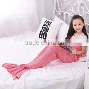 Spring Bedding Sofa Mermaid Blanket Wool Knitting Fish Style Little Tail Blankets Warm Sleeping Child Kids Princess Loves Gift thumbnail-5