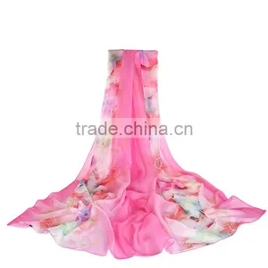 2017 New Sytle Long and Big Shawl Silk Chiffon Scarf Beach Made in China thumbnail-2