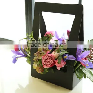 Portable Flower Gift Packaging Box Waterproof Paper Basket Box Case Potting Plants Gift Paking Home Decorations thumbnail-1