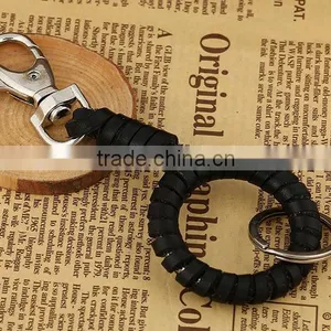 Punk Men PU Leather Keyring Keychain Key Ring Chain Keyfob,Llavero thumbnail-4