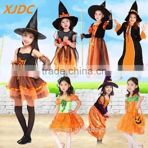 Fashion Baby Halloween Holidays Lace Tutu Pumpkin Costume for Girl thumbnail-1
