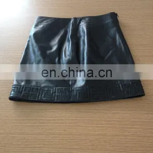 2015 Ladies Genuine Black Leather Skirt thumbnail-1
