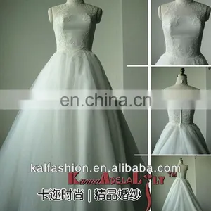 EB2271A Embriodery Stand Collar Wedding Dress thumbnail-1