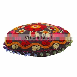 Indian Cotton Cushion Cover Suzani Embroidered Decorative Pillow Case Home Decor thumbnail-2