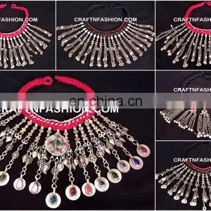 Afghani Ethnic Boho Gypsy Vintage Necklace Vintage Kuchi Tribal Coin Necklace - Afghani Ethnic Boho Gypsy Necklace thumbnail-2