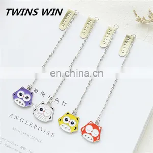 Free Samples Japan School Popular Stationery Promotional Gift Design Cartoon Owl Shaped Magnet Bookmark Metal thumbnail-1