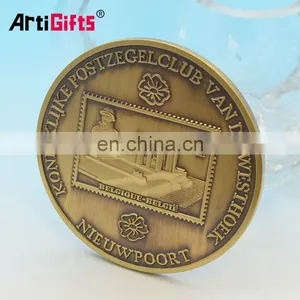 Customize Cheap Lovely Wedding Names of Gold Antiqu Brass Blank Coins thumbnail-2