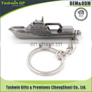 Cheap Lovely Design 3D Ship Shape Metal Keychain for Souvenir thumbnail-1