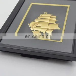 Good Price for 3D Ship Model 24K Gold Photo Frame, Gold Picture Frame For Wall Decoration thumbnail-5