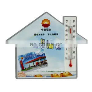 Custom Made House Shape Paper Fridge Magnet With Thermometer thumbnail-1