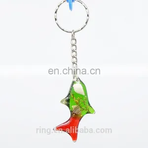 Multicolor Three-dimensional Amber Resin Shells Water Plants Shark Fish Acrylic Keychain thumbnail-3