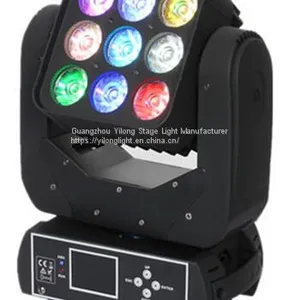 Matrix Color Wash 9PCS 12W CREE LED Mini Beam Wash Moving Head Stage Light,led Color Beam Moving Head Lighting,dj Lights for Club thumbnail-1