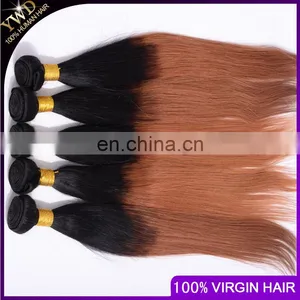 Brazilian Ombre Silky Straight Wave Hair 1b/30 Brazilian Virgin Human Hair Body Weave Brazilian Wavy Hair thumbnail-2