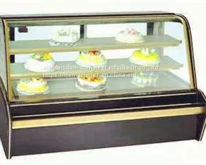 Big Capacity Cake Display Glass Freezer With Arc Shape Curve Gla thumbnail-1