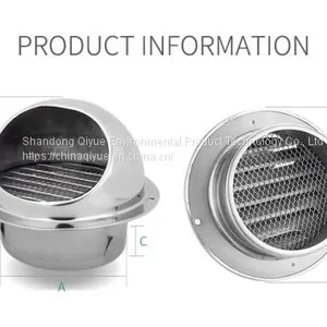Stainless Steel Ventilation Wall Air Vent Exhaust Extractor Ducting 180mm Bull Nose Bathroom Extractor Outlet Grille Louvres thumbnail-1
