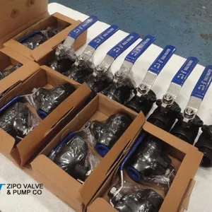 NPT Thread Two Piece Cast Steel Floating Ball Valve thumbnail-3