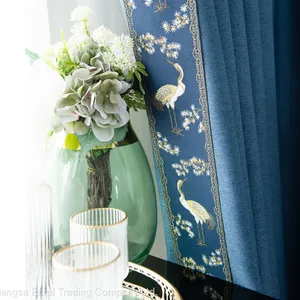 Chinese Embroidery Double-side Cottton and Linen Curtain thumbnail-3
