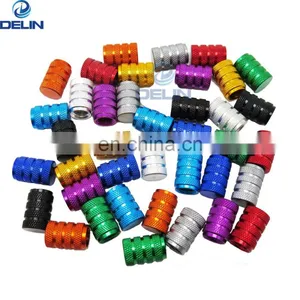 Schrader Valve Universal Colorful Car Auto Aluminum Alloy Anodize Knurled Wheel Tire Valve Caps Dust Covers thumbnail-1