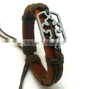 Leather Bracelet With Cross Wholesale thumbnail-1