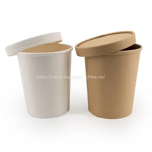 16 oz Soup Container Compostable Deli Container Kraft Cup Paper Soup Cup thumbnail-1