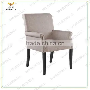 WorkWell Fabric High Quality Dining Room Chair With Rubber Wood Legs Kw-D4129 thumbnail-1