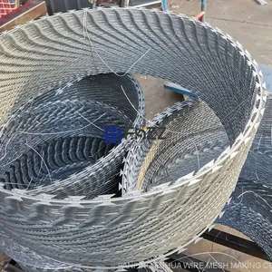 Galvanized Mild Steel Razor Wire Flat Wrap Razor Barbed Wire 500mm Height thumbnail-1