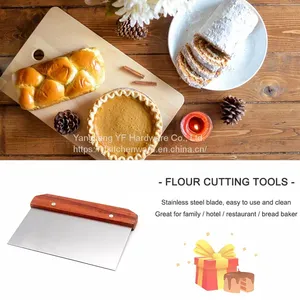 Kitchen Accessories Home and Kitchen Gadgets Pastry Scraper and Cutter Stainless Steel Bread Dough Cutter Cake Spatula Tool Kitchen Gadget thumbnail-4