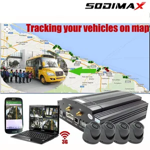 3g Video Car Camera Alarm System HDD Mobile DVR With G-Shock Geofence Panic Button thumbnail-1