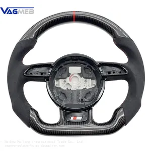 For Audi A3 A4 A5 A6 A7 Q3 Q5 Q7 Alcantara Carbon Fiber MultiFunction S/ RS Logo Steering Wheel Base Assembly thumbnail-1