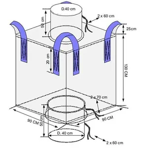Water Proof Super Sack 1ton PP Big Bag Baffle PP Woven Bulk Bag FIBC 1.5ton Jumbo Bag for Powder thumbnail-3