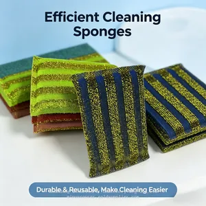 Absorbent Kitchen Sponges, 4-Color Pack Reusable Sponges for Household Cleaning thumbnail-1