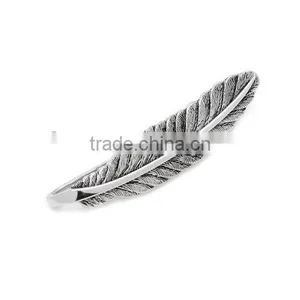 316L Stainless Steel Fashion Men Feather Tie Bar thumbnail-1
