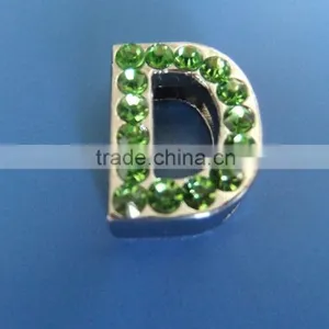 18mm Slide Letters With Green Rhinestone thumbnail-5
