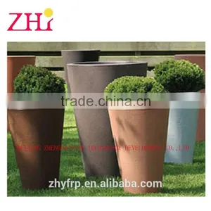Brown Decorative Fiberglass Flower Pot thumbnail-1