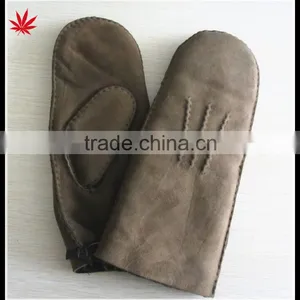 Lady's Dark Brown Double Face Leather Gloves thumbnail-1