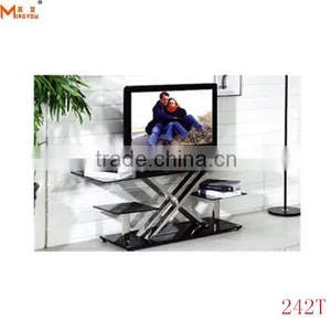 China New Design Stainless Glass tv Stand thumbnail-1