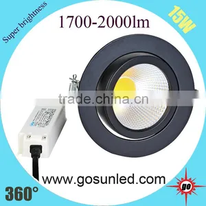 White /black / Sliver Housing High Quality Gimbal LED Downlight 15W With CE /ROHS Approved thumbnail-6