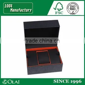 Single Frosted Orange Leather Watch Box thumbnail-2