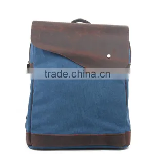 Casual Design Canvas and Genuine Leather Backpack,teenage School Backpack thumbnail-3