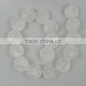 Loose Gemstone Crystal Rough Coin Beads Clear Quartz Coin Beads for Fashion and Jewelry Making thumbnail-3
