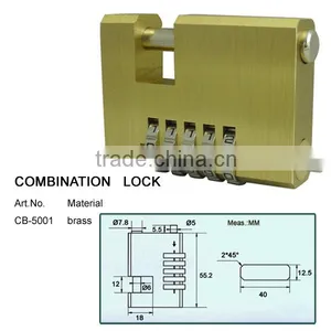 Brass Padlock Pad Locks Combination Lock Unity Lock thumbnail-1