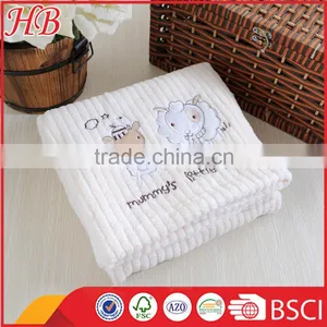 New Product Embroidered Coral Fleece Baby Blanket thumbnail-2