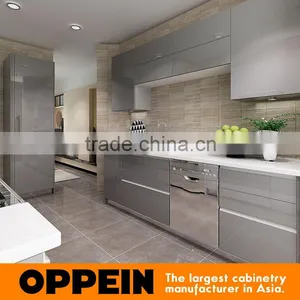 2016 Oppein New Design Grey Acrylic Finish Kitchen Cabinet thumbnail-1