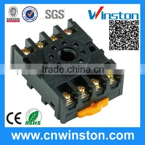PF083A General Purpose 8 Pin Round Type 300VAC 10A Din Rail Mouting Electric Relay Socket With CE thumbnail-1