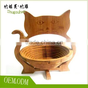 Cade Apple Shaped Bamboo Folding Basket- Collapsible Fruit Stores Flat thumbnail-4